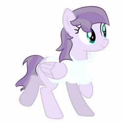 Size: 3200x3200 | Tagged: safe, artist:biitt, artist:macadoptables, base used, oc, oc only, oc:sweetie pie (ice1517), parent:maud pie, parent:sugarcoat, parents:maudcoat, species:pegasus, species:pony, icey-verse, clothing, female, hoodie, magical lesbian spawn, mare, next generation, offspring, simple background, solo, white background