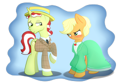 Size: 3000x2000 | Tagged: safe, artist:vcm1824, character:applejack, character:flim, ship:flimjack, female, male, shipping, simple background, straight, transparent background