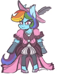 Size: 987x1280 | Tagged: safe, artist:lavendire, character:rainbow dash, clothing, dress, rainbow dash always dresses in style