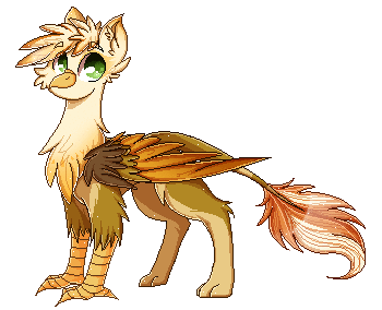 Size: 350x284 | Tagged: safe, artist:woonborg, oc, oc only, oc:ember burd, species:griffon, animated, blinking, eared griffon, gif, griffon oc, pixel art, simple background, solo, transparent background