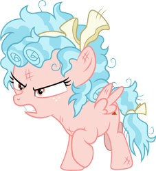 Size: 5487x6044 | Tagged: safe, artist:sinkbon, character:cozy glow, species:pony, episode:school raze, g4, my little pony: friendship is magic, absurd resolution, angry, cozy glow is best facemaker, cozy glow is not amused, crazy glow, female, filly, foal, insanity, messy mane, raised hoof, simple background, solo, transparent background, vector, villainous breakdown