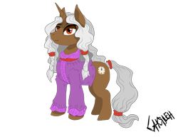 Size: 3000x2300 | Tagged: safe, artist:ghouleh, oc, oc:broken hourglass, oc:grand fields, species:pony, species:unicorn, clothing, compass, female, mare, mature, red eyes, simple background, solo, tail wrap, transparent background