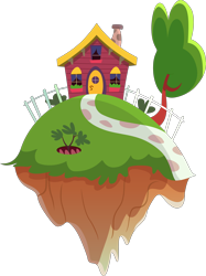 Size: 3367x4499 | Tagged: safe, artist:pageturner1988, episode:make new friends but keep discord, g4, my little pony: friendship is magic, .svg available, building, chaos, discord's house, fence, floating island, house, no pony, resource, simple background, the discord zone, transparent background, tree, vector