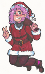 Size: 947x1542 | Tagged: safe, artist:nyan-cow, character:pinkie pie, christmas, humanized