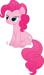 Size: 3339x5727 | Tagged: safe, artist:mlp-scribbles, character:pinkie pie, species:pony, female, high res, lidded eyes, movie accurate, simple background, sitting, solo, transparent background, vector