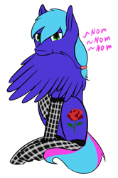 Size: 729x1096 | Tagged: safe, artist:acidthead, oc, oc:cloud icicle, species:pegasus, species:pony, 2019 community collab, derpibooru community collaboration, male, preening, simple background, sitting, smiling, sock, solo, stallion, transparent background