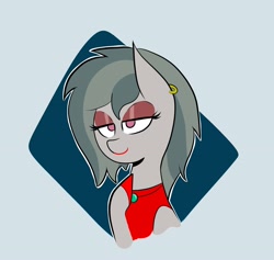 Size: 3401x3225 | Tagged: safe, artist:waffletheheadmare, character:marble pie, species:earth pony, species:pony, pony town, ear piercing, earring, eyelashes, eyeshadow, half-closed eyes, jewelry, lipstick, makeup, necklace, piercing, simple background