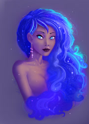 Size: 1200x1664 | Tagged: safe, artist:jaeneth, character:princess luna, species:human, artistic nudity, bust, female, humanized, solo