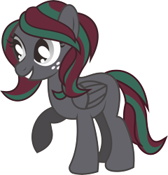 Size: 3706x3856 | Tagged: safe, artist:cakonde, oc, oc:suzzy pome, species:pegasus, species:pony, 2019 community collab, derpibooru community collaboration, female, folded wings, mare, raised hoof, simple background, smiling, solo, standing, transparent background