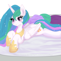 Size: 1024x1020 | Tagged: safe, artist:zsnowfilez, character:princess celestia, species:alicorn, species:pony, blushing, female, hoof shoes, mare, prone, simple background, solo, transparent background