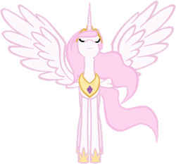 Size: 456x425 | Tagged: safe, artist:russiankolz, character:princess celestia, female, pink-mane celestia, solo, spread wings, wings, younger