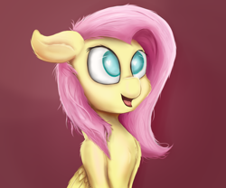 Size: 1200x1000 | Tagged: safe, artist:rainyvisualz, character:fluttershy, species:pegasus, species:pony, female, happy, mare, red background, simple background, solo