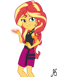 Size: 1633x2210 | Tagged: safe, artist:sparkling-sunset-s08, edit, character:sunset shimmer, episode:street magic with trixie, g4, my little pony: equestria girls, my little pony:equestria girls, spoiler:eqg series (season 2), background removed, clothing, female, jacket, leather, leather jacket, magic, simple background, skirt, smug, smugset shimmer, solo, transparent background