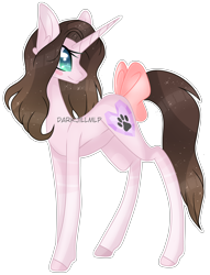 Size: 4667x6123 | Tagged: safe, artist:darkjillmlp123, oc, oc:cindy, species:pony, species:unicorn, absurd resolution, bow, female, mare, simple background, solo, tail bow, transparent background