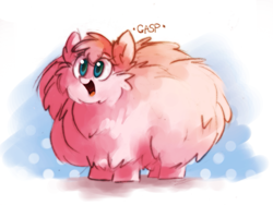 Size: 945x709 | Tagged: safe, artist:askpopcorn, oc, oc only, oc:fluffle puff, species:pony, cute, flufflebetes, fluffy, gasp, ocbetes, open mouth, solo