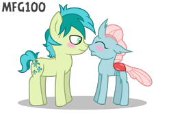 Size: 1572x1044 | Tagged: safe, artist:mixelfangirl100, character:ocellus, character:sandbar, ship:ocelbar, female, interspecies, male, shipping, simple background, straight, transparent background