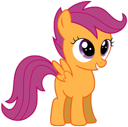 Size: 6017x6000 | Tagged: safe, artist:kiowa213, character:scootaloo, species:pegasus, species:pony, cute, cutealoo, female, filly, mare, simple background, smiling, solo, transparent background, vector, wings