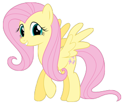 Size: 7344x6213 | Tagged: safe, artist:kiowa213, character:fluttershy, species:pegasus, species:pony, cute, female, looking at you, mare, one hoof raised, shyabetes, simple background, smiling, solo, spread wings, transparent background, vector, wings