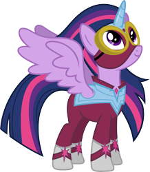 Size: 7831x9000 | Tagged: safe, artist:korsoo, character:masked matter-horn, character:twilight sparkle, character:twilight sparkle (alicorn), species:alicorn, species:pony, episode:power ponies, g4, my little pony: friendship is magic, absurd resolution, clothing, costume, cute, female, goggles, looking up, mare, simple background, smiling, solo, transparent background, twiabetes, vector, wings