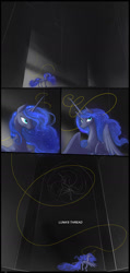 Size: 800x1682 | Tagged: safe, artist:jaeneth, character:princess luna, species:pony, comic:luna's thread, dark background, female, solo