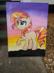 Size: 3120x4160 | Tagged: safe, artist:annuthecatgirl, character:sunset shimmer, species:pony, for sale, painting, traditional art