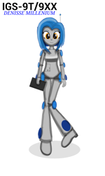 Size: 1556x2600 | Tagged: safe, artist:wvdr220dr, oc, my little pony:equestria girls, 1999, artificial intelligence, assistant, blue, female, lifeguard, metal, microchip, model, orange eyes, robot, solo