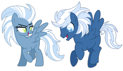 Size: 2644x1538 | Tagged: safe, artist:musical-medic, parent:double diamond, parent:night glider, parent:party favor, parents:nightdiamond, parents:partyglider, species:pegasus, species:pony, female, half-siblings, male, mare, offspring, simple background, stallion, transparent background