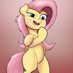 Size: 5000x5000 | Tagged: safe, artist:rainyvisualz, character:fluttershy, species:pony, bipedal, female, smug, solo, standing
