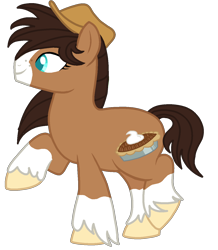 Size: 1182x1355 | Tagged: safe, artist:musical-medic, base used, oc, oc:pecan pie, parent:big macintosh, parent:trouble shoes, parents:troublemac, species:earth pony, species:pony, clothing, female, hat, magical gay spawn, mare, offspring, simple background, solo, transparent background