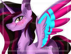Size: 2000x1500 | Tagged: safe, artist:darkjillmlp123, oc, oc:kathe, species:alicorn, species:pony, colored wings, female, mare, multicolored wings, simple background, solo, transparent background, wings