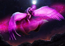 Size: 5400x3800 | Tagged: safe, artist:yummiestseven65, character:twilight sparkle, character:twilight sparkle (alicorn), species:alicorn, species:pony, big wings, eyes closed, female, magic, magic circle, majestic, solo, wings