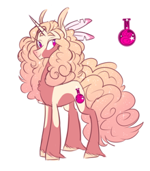 Size: 1000x1136 | Tagged: safe, artist:frowoppy, oc, oc:bia, species:pony, species:unicorn, big hair, colored sketch, curly mane, feather, female, gradient hair, into, mare, simple background, solo, standing, unshorn fetlocks, white background