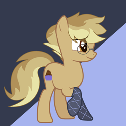 Size: 1980x1976 | Tagged: safe, artist:biitt, artist:nightcorecat123, base used, oc, oc only, oc:clockwork (ice1517), parent:derpy hooves, parent:doctor whooves, parents:doctorderpy, species:earth pony, species:pony, icey-verse, glasses, male, offspring, oven mitts, raised hoof, solo, stallion