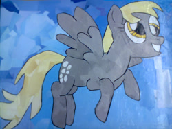 Size: 1600x1200 | Tagged: safe, artist:juu50x, character:derpy hooves, species:pegasus, species:pony, cardboard, drawing, female, mare