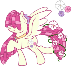 Size: 546x506 | Tagged: safe, artist:musical-medic, oc, oc:morning glory, parent:fluttershy, parent:tree hugger, parents:flutterhugger, species:pegasus, species:pony, female, flower, flower in tail, hair over eyes, magical lesbian spawn, mare, offspring, simple background, solo, transparent background