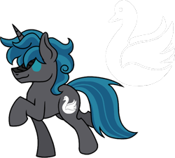 Size: 586x528 | Tagged: safe, artist:musical-medic, oc, oc:swan song, parent:king sombra, parent:stygian, species:pony, species:unicorn, magical gay spawn, male, simple background, solo, stallion, transparent background