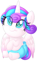 Size: 1180x1951 | Tagged: safe, artist:kimmyartmlp, character:princess flurry heart, species:alicorn, species:pony, baby, baby pony, colored pupils, cute, eye clipping through hair, female, flurrybetes, heart eyes, simple background, sitting, smiling, solo, transparent background, weapons-grade cute, wingding eyes