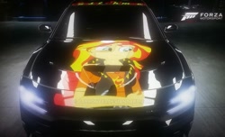 Size: 1024x622 | Tagged: safe, artist:pabrony83, character:sunset shimmer, g4, my little pony: equestria girls, my little pony:equestria girls, dodge charger, forza motorsport 6, geode of empathy, magical geodes