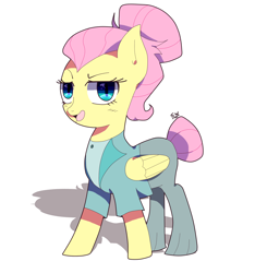 Size: 1402x1500 | Tagged: safe, artist:stupid works-stuwor, artist:stuwor-art, character:fluttershy, species:pegasus, species:pony, episode:fake it 'til you make it, clothing, female, simple background, solo, white background