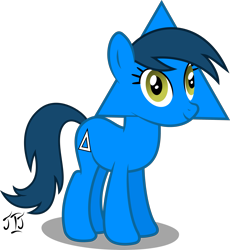 Size: 3203x3484 | Tagged: safe, artist:mlp-scribbles, oc, oc:triangle mare, species:earth pony, species:pony, female, immatoonlink, particle mare, simple background, transparent background, triangle, vector