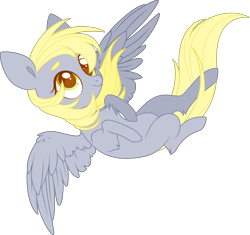Size: 7657x7207 | Tagged: safe, artist:belka-sempai, character:derpy hooves, species:pegasus, species:pony, chest fluff, female, flying, mare, simple background, smiling, solo, spread wings, transparent background, wings