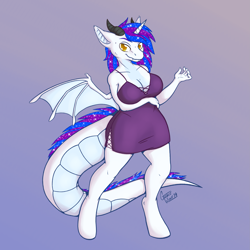 Size: 3313x3312 | Tagged: safe, artist:gracewolf, oc, oc only, oc:star light, species:alicorn, species:anthro, species:dracony, species:dragon, species:pony, spoilers for another series, big breasts, breasts, celestial twilight, female, hybrid, milf, sexy, solo