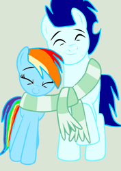 Size: 720x1017 | Tagged: safe, artist:mlplary6, character:rainbow dash, character:soarin', species:pony, ship:soarindash, clothing, female, male, scarf, shared clothing, shared scarf, shipping, straight