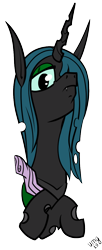 Size: 500x1230 | Tagged: safe, artist:umgaris, character:queen chrysalis, species:changeling, changeling queen, female, horn, simple background, solo