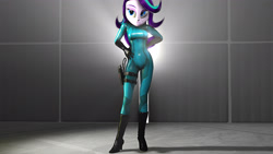 Size: 3840x2160 | Tagged: safe, artist:popa-3d-animations, character:starlight glimmer, my little pony:equestria girls, 3d, boots, clothing, cosplay, costume, female, high heel boots, high res, samus aran, shoes, solo, zero suit