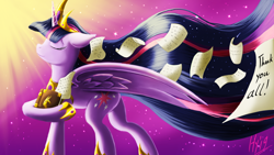 Size: 1920x1080 | Tagged: safe, artist:jphyperx, character:twilight sparkle, character:twilight sparkle (alicorn), species:alicorn, species:pony, episode:the last problem, g4, my little pony: friendship is magic, end of ponies, eyes closed, female, mare, solo