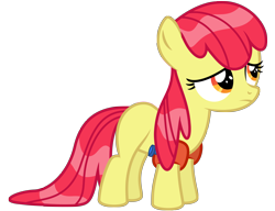 Size: 6500x5000 | Tagged: safe, artist:midnight--blitz, edit, editor:slayerbvc, character:apple bloom, species:earth pony, species:pony, episode:leap of faith, g4, my little pony: friendship is magic, absurd resolution, accessory-less edit, female, filly, missing accessory, simple background, solo, transparent background, vector, vector edit, water wings, wet mane