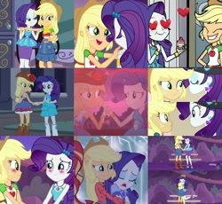 Size: 960x884 | Tagged: safe, artist:samyvillaly, edit, screencap, character:applejack, character:rarity, ship:rarijack, episode:street chic, episode:super squad goals, equestria girls:equestria girls, equestria girls:legend of everfree, equestria girls:rollercoaster of friendship, g4, my little pony: equestria girls, my little pony:equestria girls, spoiler:eqg series (season 2), collage, female, geode of shielding, geode of super strength, lesbian, magical geodes, shipping, shipping fuel