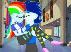 Size: 983x720 | Tagged: safe, artist:mlplary6, character:rainbow dash, character:soarin', ship:soarindash, my little pony:equestria girls, equestria girls-ified, female, male, shipping, straight