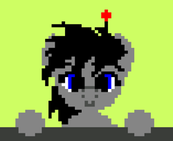 Size: 617x501 | Tagged: safe, artist:wvdr220dr, oc, species:earth pony, species:pony, 1997, female, game, imfomaz os, mare, pixel art, robot, robot pony, software, solo